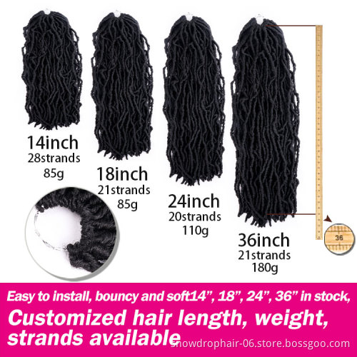 36 inches hair vendor  locs 613 black 24inch 2x wavy faux locs gpsy crochet hair locs 24 hair